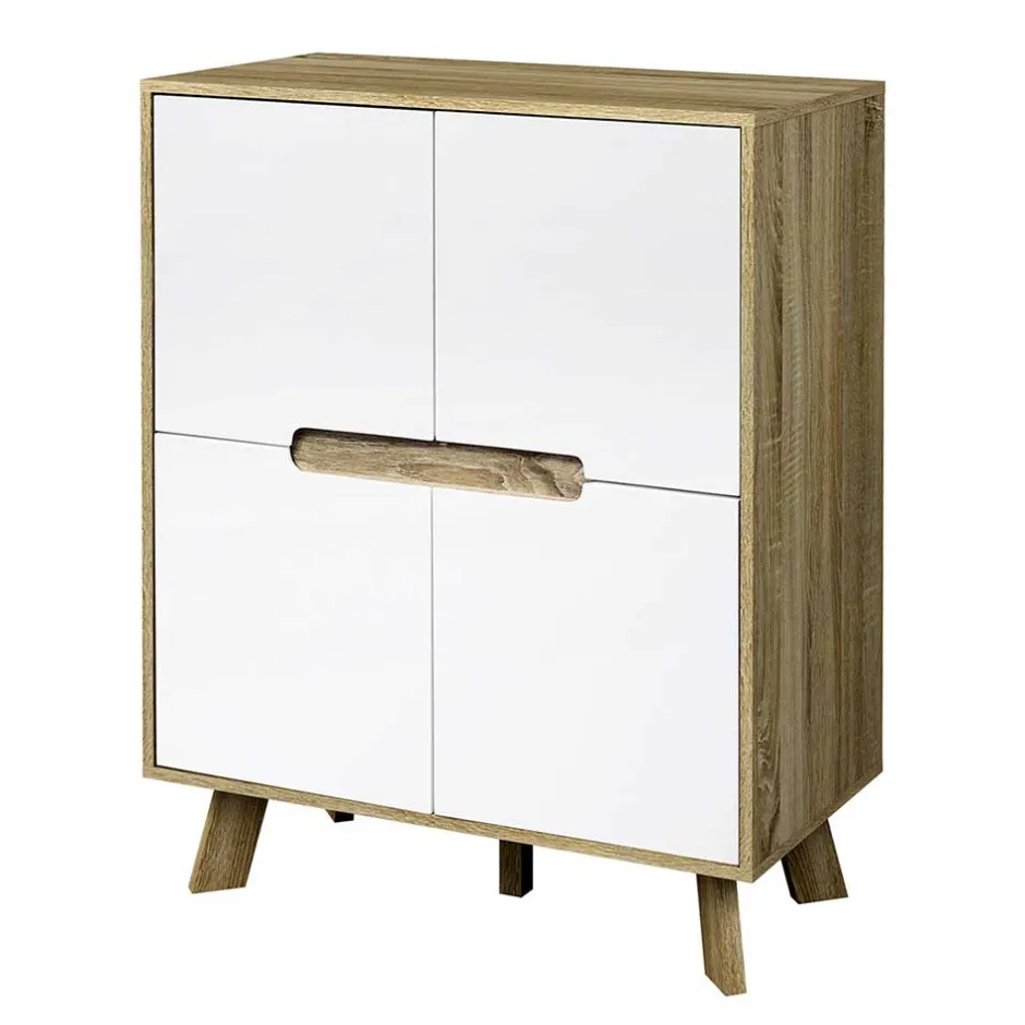 Skandi Türen-Kommode in Weiß & Sonoma-Eiche - Mesues^Wohnen Sale