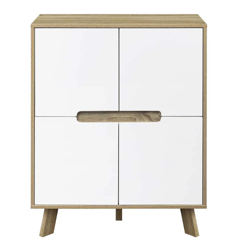 Skandi Türen-Kommode in Weiß & Sonoma-Eiche - Mesues^Wohnen Sale