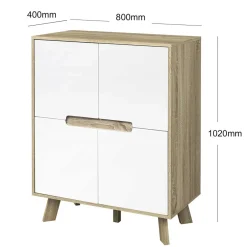 Skandi Türen-Kommode in Weiß & Sonoma-Eiche - Mesues^Wohnen Sale