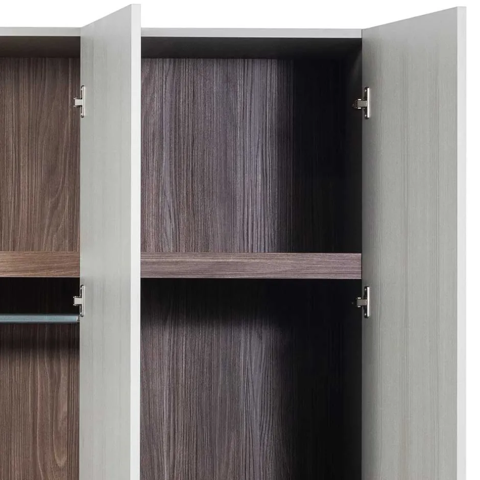 Wohnen Skandi 3-türiger Schlafzimmerschrank in Grau - Rochella