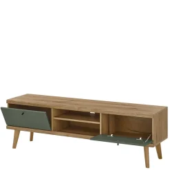 Wohnen Skandi TV Anbauwand Möbel in Graugrün - Oliva (dreiteilig)