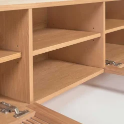 Wohnen Skandi TV Lowboard mit Lamellen Klapptüren - Azuro