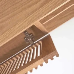 Wohnen Skandi TV Lowboard mit Lamellen Klapptüren - Azuro