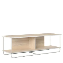 Wohnen Skandi TV Tisch in Weiß und Natur - Elmavirio