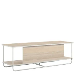 Wohnen Skandi TV Tisch in Weiß und Natur - Elmavirio