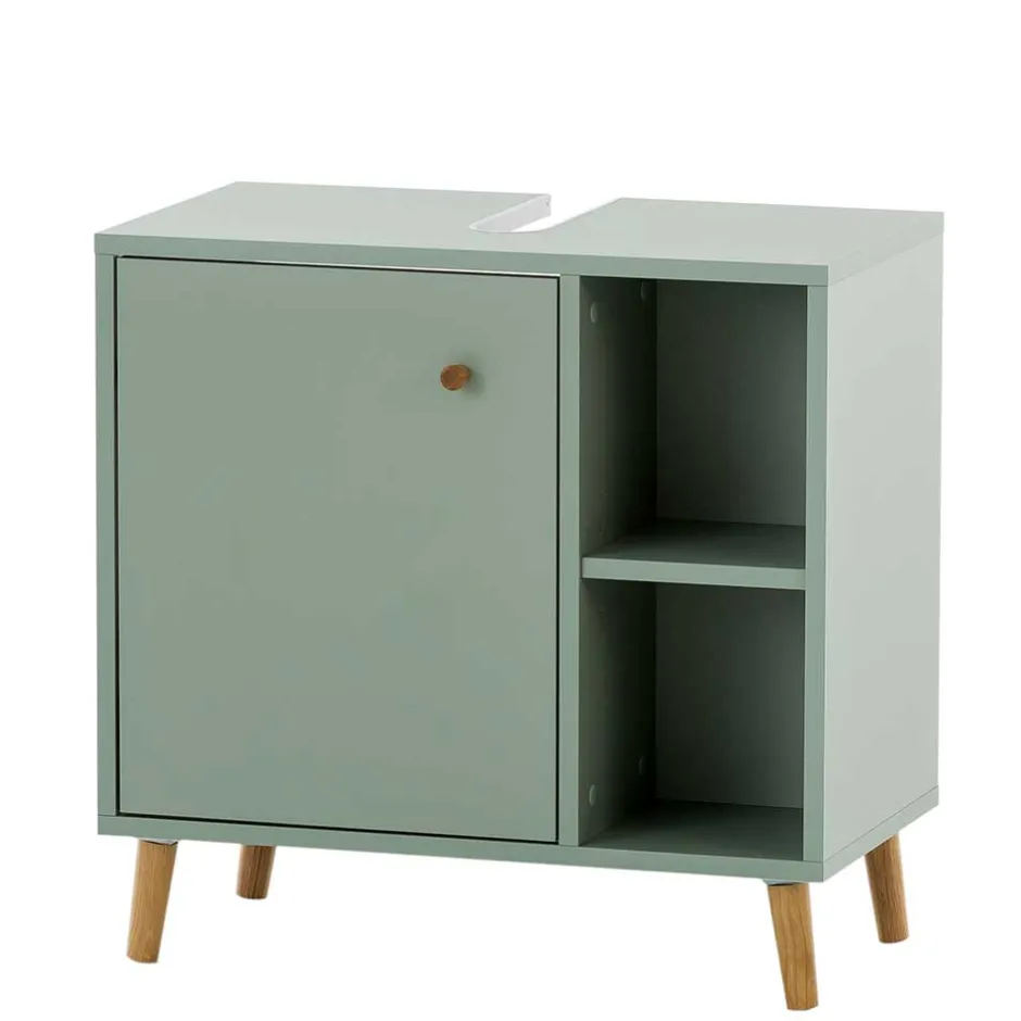 Skandi Waschbeckenunterschrank in Graugrün - Vereny^Wohnen New