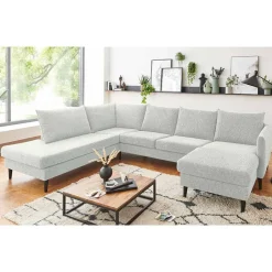 Wohnen Skandi Wohnlandschaft in U-Form - offwhite - Udessa