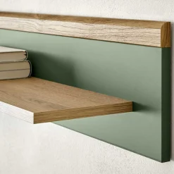 Wohnen Skandi Wohnwand in Graugrün - Oliva (vierteilig)