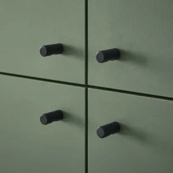 Wohnen Skandi Wohnwand Möbel in Graugrün - Oliva (vierteilig)