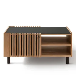 Skandi Wohnzimmertisch aus Wildeiche und Glas - Valouis^Wohnen New