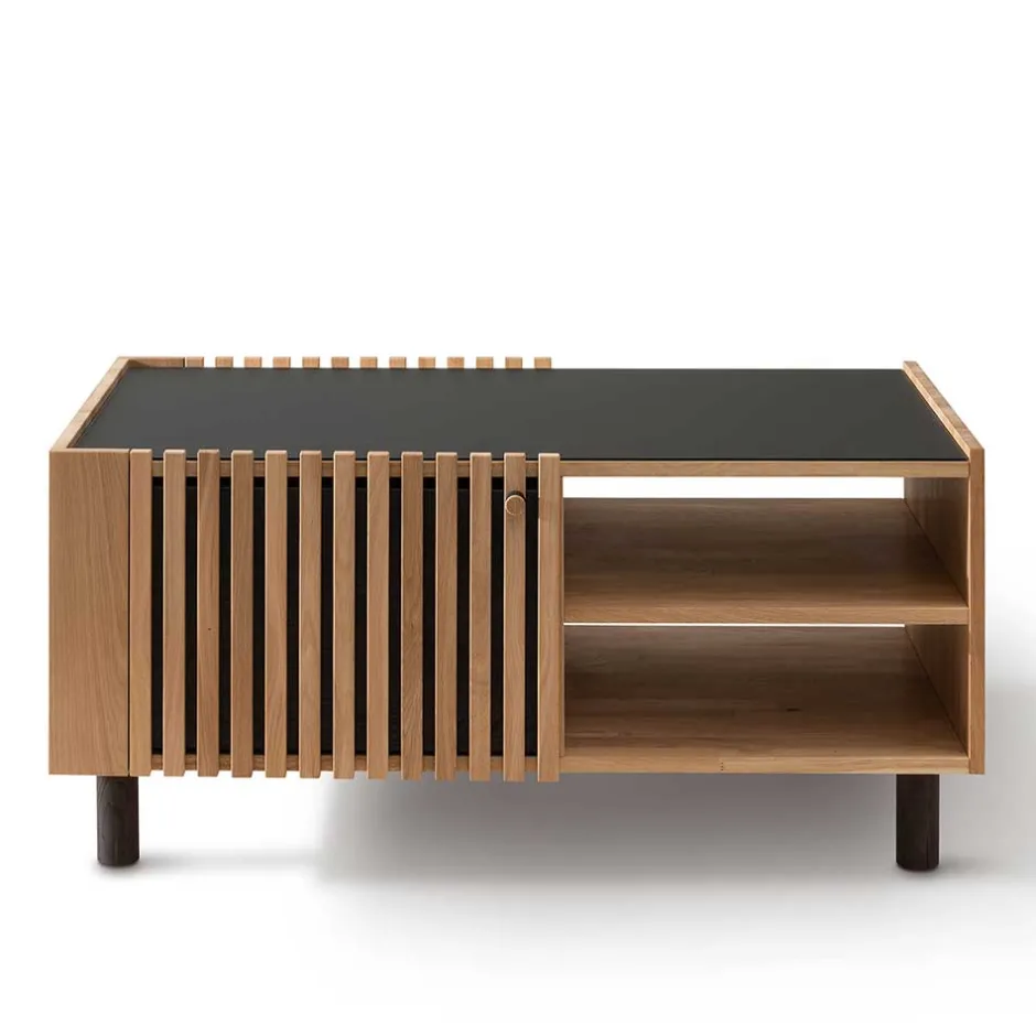 Skandi Wohnzimmertisch aus Wildeiche und Glas - Valouis^Wohnen New