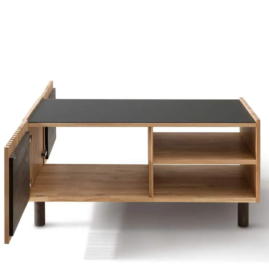 Skandi Wohnzimmertisch aus Wildeiche und Glas - Valouis^Wohnen New