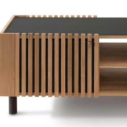 Skandi Wohnzimmertisch aus Wildeiche und Glas - Valouis^Wohnen New