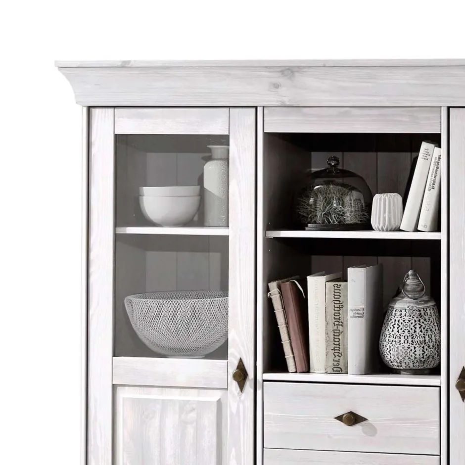 Skandinavisches Highboard Satumare in Weiß^Wohnen New