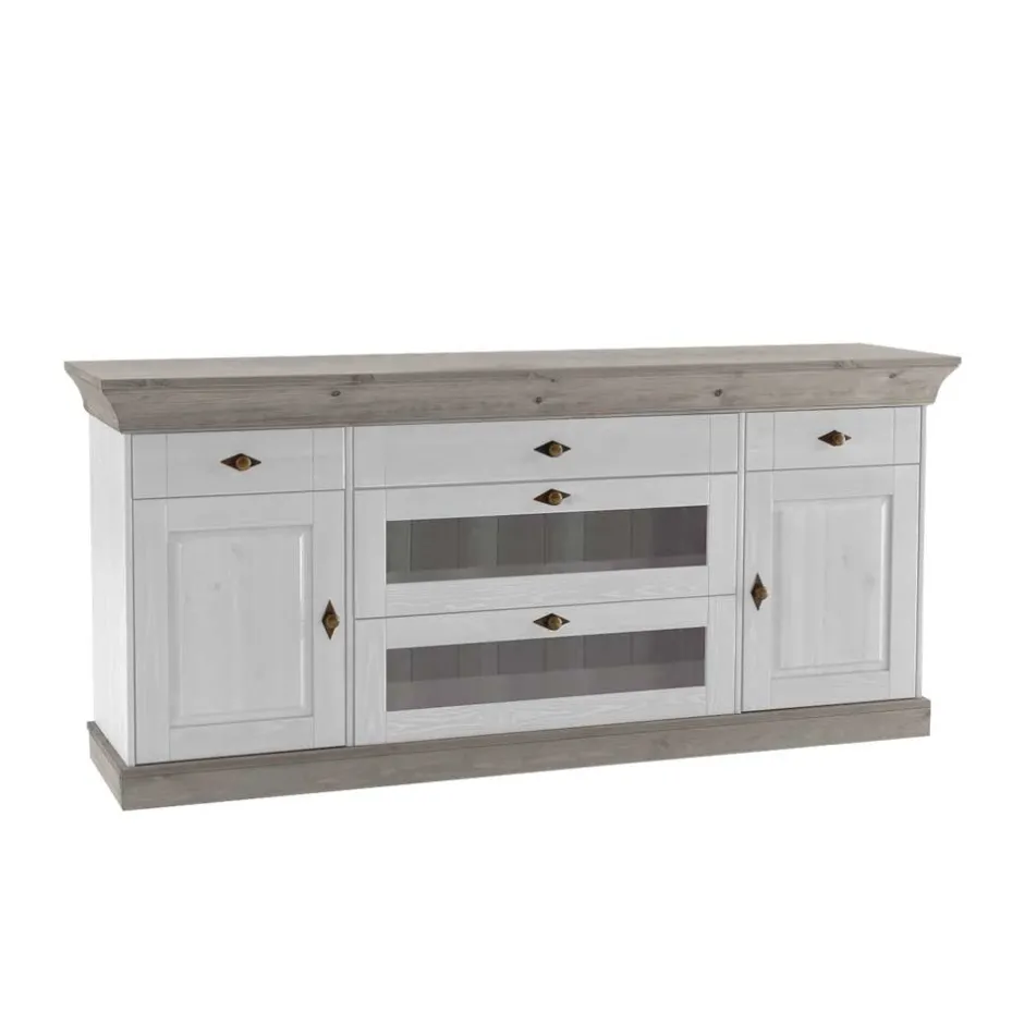 Wohnen Skandinavisches Sideboard Mirandesca in Weiß Grau