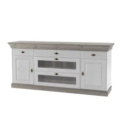 Wohnen Skandinavisches Sideboard Mirandesca in Weiß Grau