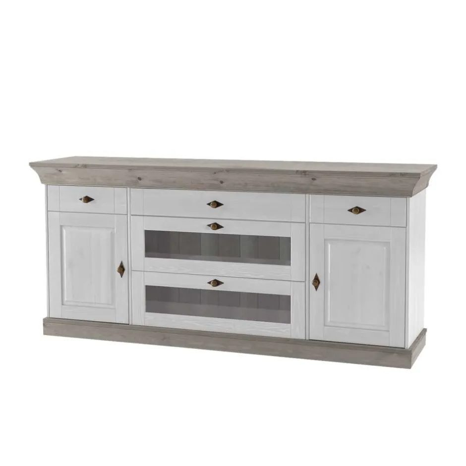 Wohnen Skandinavisches Sideboard Mirandesca in Weiß Grau