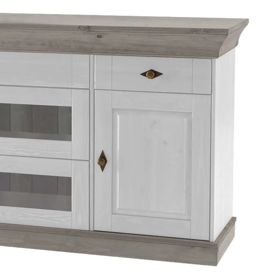 Wohnen Skandinavisches Sideboard Mirandesca in Weiß Grau