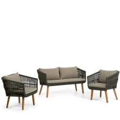 Sofa & Sessel aus Kordel-Geflecht - Lagoas (dreiteilig)^Wohnen