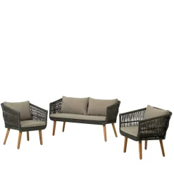 Sofa & Sessel aus Kordel-Geflecht - Lagoas (dreiteilig)^Wohnen