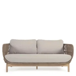Sofa aus Kordel Geflecht & Holz mit Polster - Calivias^Wohnen Best
