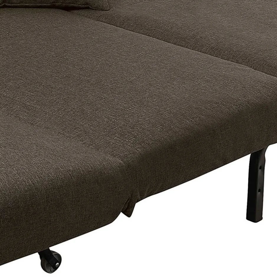 Sofa mit Bettfunktion in Braun mit Schwarz - Amor^Wohnen Clearance