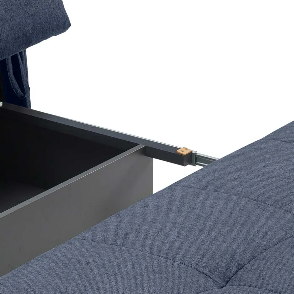Sofa mit Bettfunktion in Blau Webstoff - Sulara^Wohnen Sale