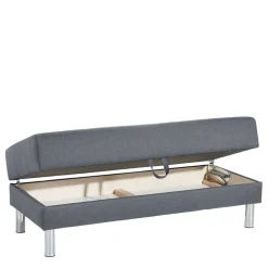 Wohnen Sofaecke in Jeansblau mit Chrom - Rudolf (zweiteilig)