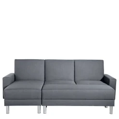 Wohnen Sofaecke in Jeansblau mit Chrom - Rudolf (zweiteilig)