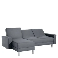 Wohnen Sofaecke in Jeansblau mit Chrom - Rudolf (zweiteilig)