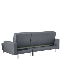 Wohnen Sofaecke in Jeansblau mit Chrom - Rudolf (zweiteilig)
