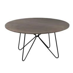 Wohnen Sofatisch aus Mangobaum Massivholz in Mattsilber - Dosa