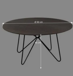 Wohnen Sofatisch aus Mangobaum Massivholz in Mattsilber - Dosa