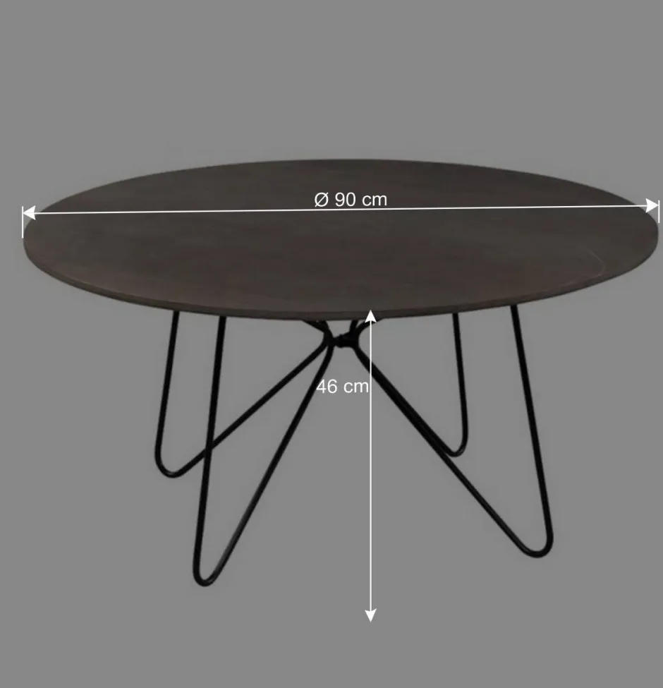 Wohnen Sofatisch aus Mangobaum Massivholz in Mattsilber - Dosa