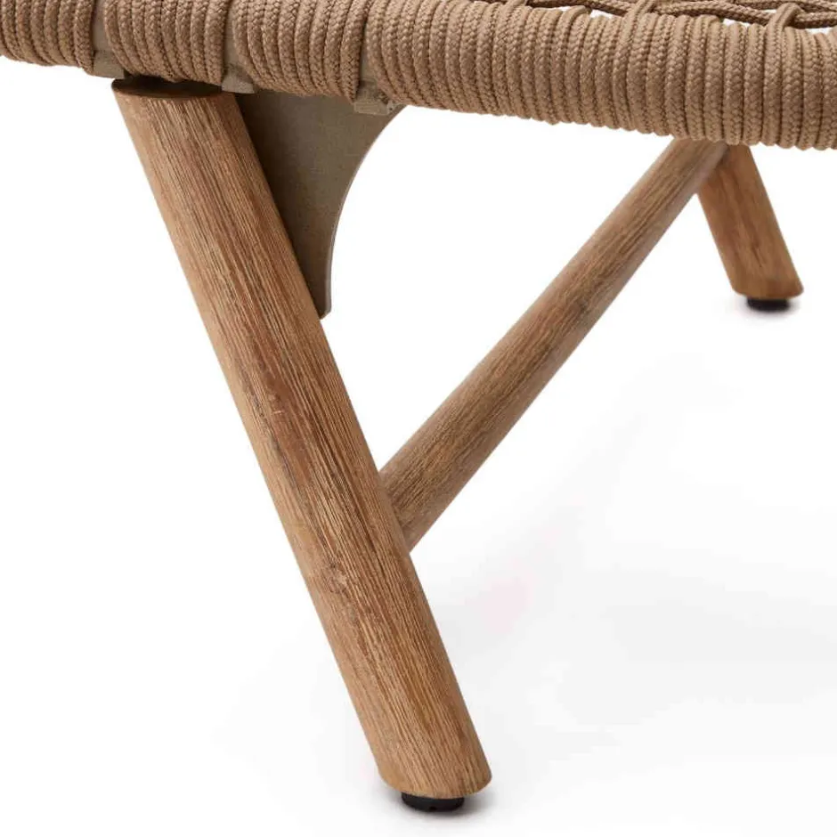 Wohnen Sonnenliege aus Kordelgeflecht in Beige - Draguno