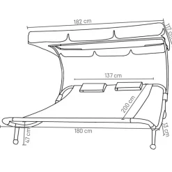 Wohnen Sonnenliege für zwei Personen in Rot - Conopca