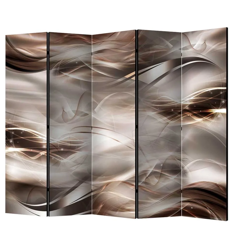 Spanische Wand in Braun & Hellgrau bedruckt - Dennja^Wohnen Online