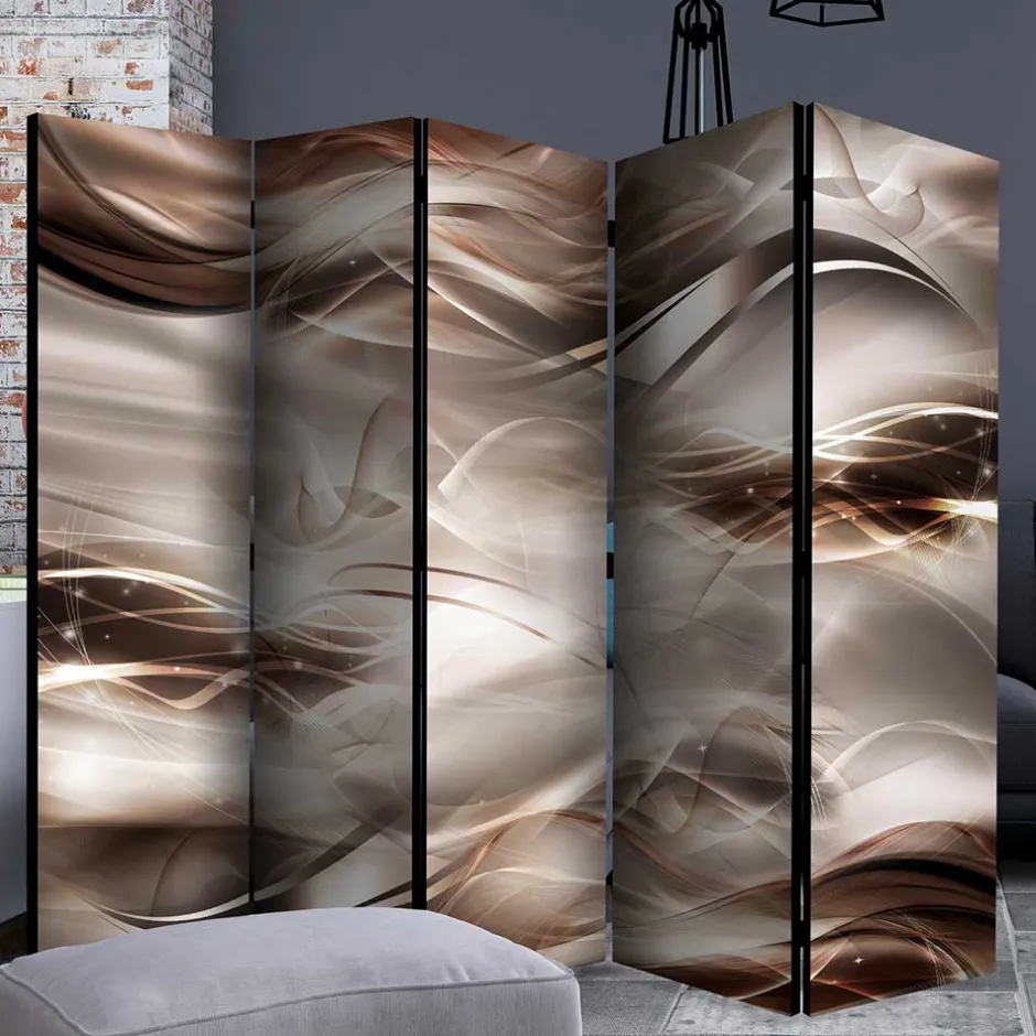 Spanische Wand in Braun & Hellgrau bedruckt - Dennja^Wohnen Online