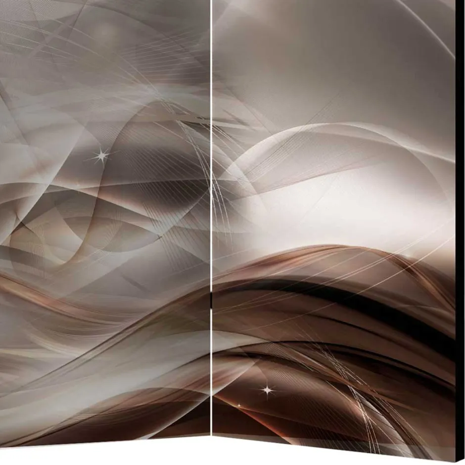 Spanische Wand in Braun & Hellgrau bedruckt - Dennja^Wohnen Online