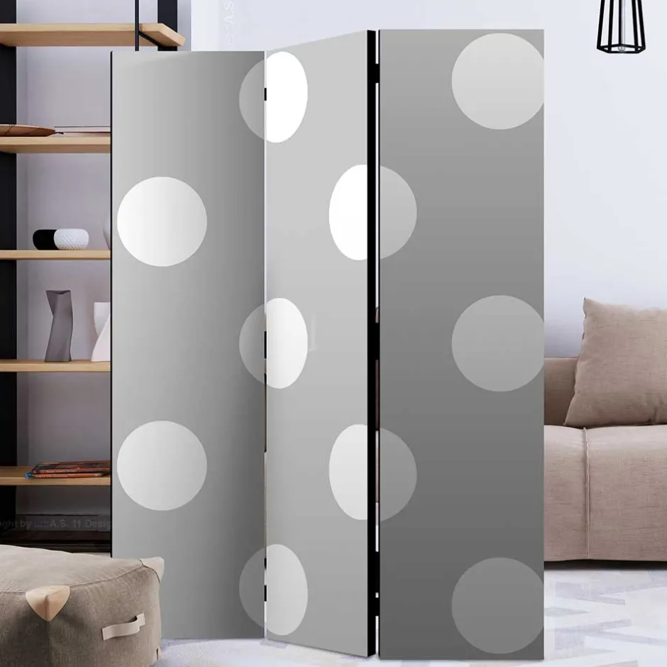 Spanische Wand in Hellgrau mit weißen Punkten - Matresca^Wohnen New