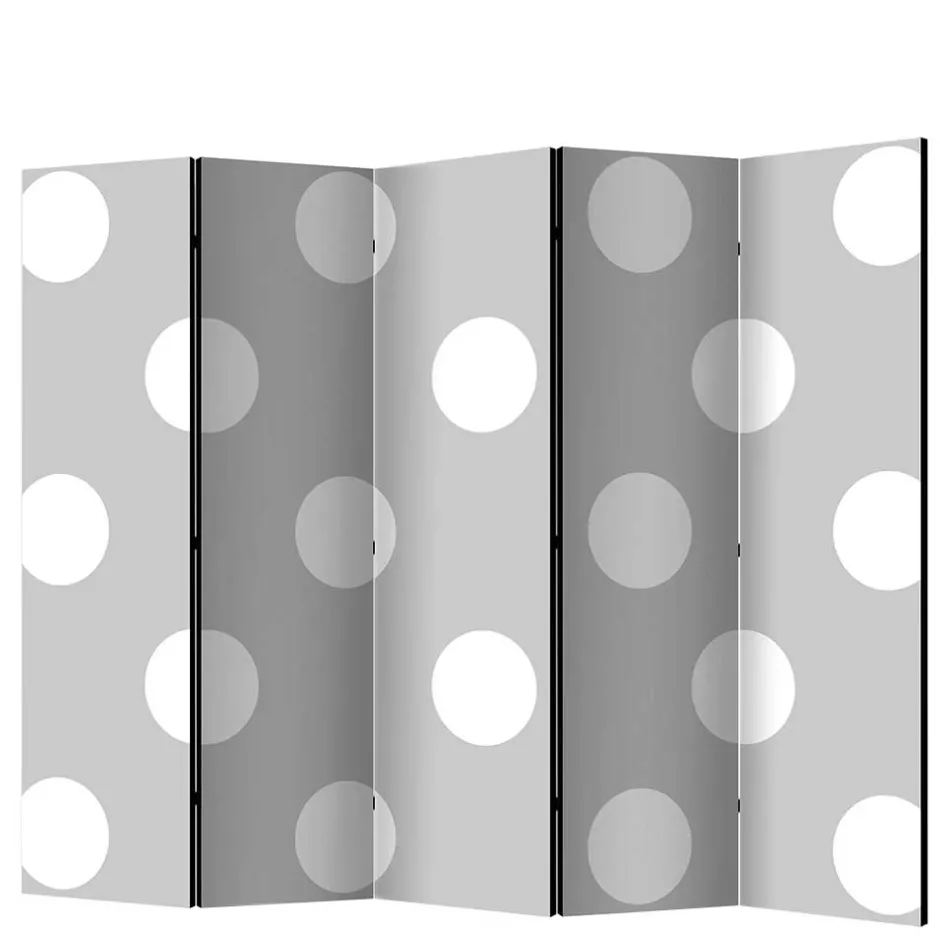 Spanische Wand in Hellgrau mit weißen Punkten - Matresca^Wohnen New