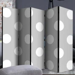 Spanische Wand in Hellgrau mit weißen Punkten - Matresca^Wohnen New