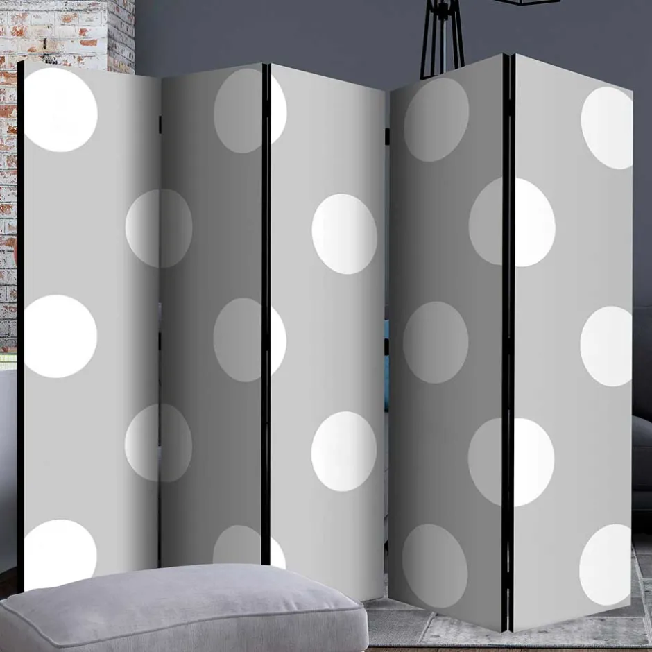 Spanische Wand in Hellgrau mit weißen Punkten - Matresca^Wohnen New