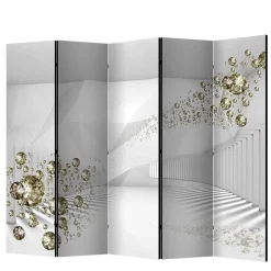 Spanische Wand mit abstraktem Diamanten Druckmotiv - Usseaux^Wohnen Best