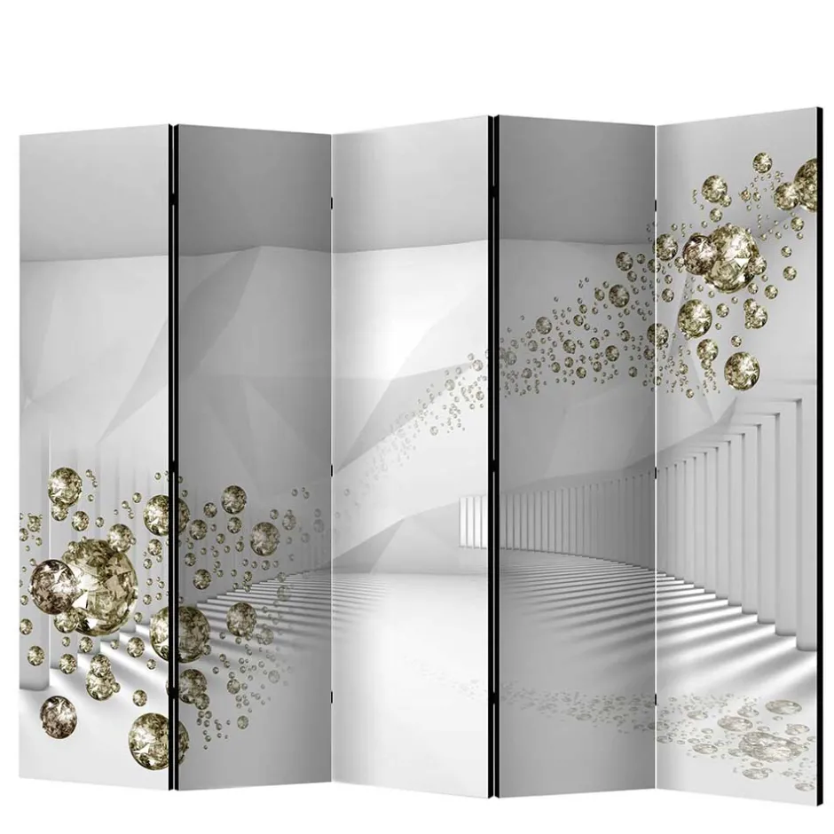 Spanische Wand mit abstraktem Diamanten Druckmotiv - Usseaux^Wohnen Best