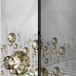 Spanische Wand mit abstraktem Diamanten Druckmotiv - Usseaux^Wohnen Best