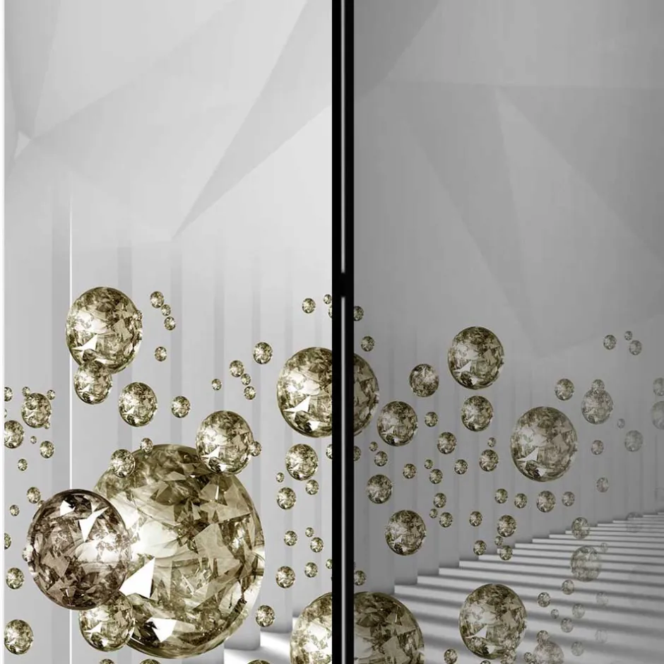 Spanische Wand mit abstraktem Diamanten Druckmotiv - Usseaux^Wohnen Best