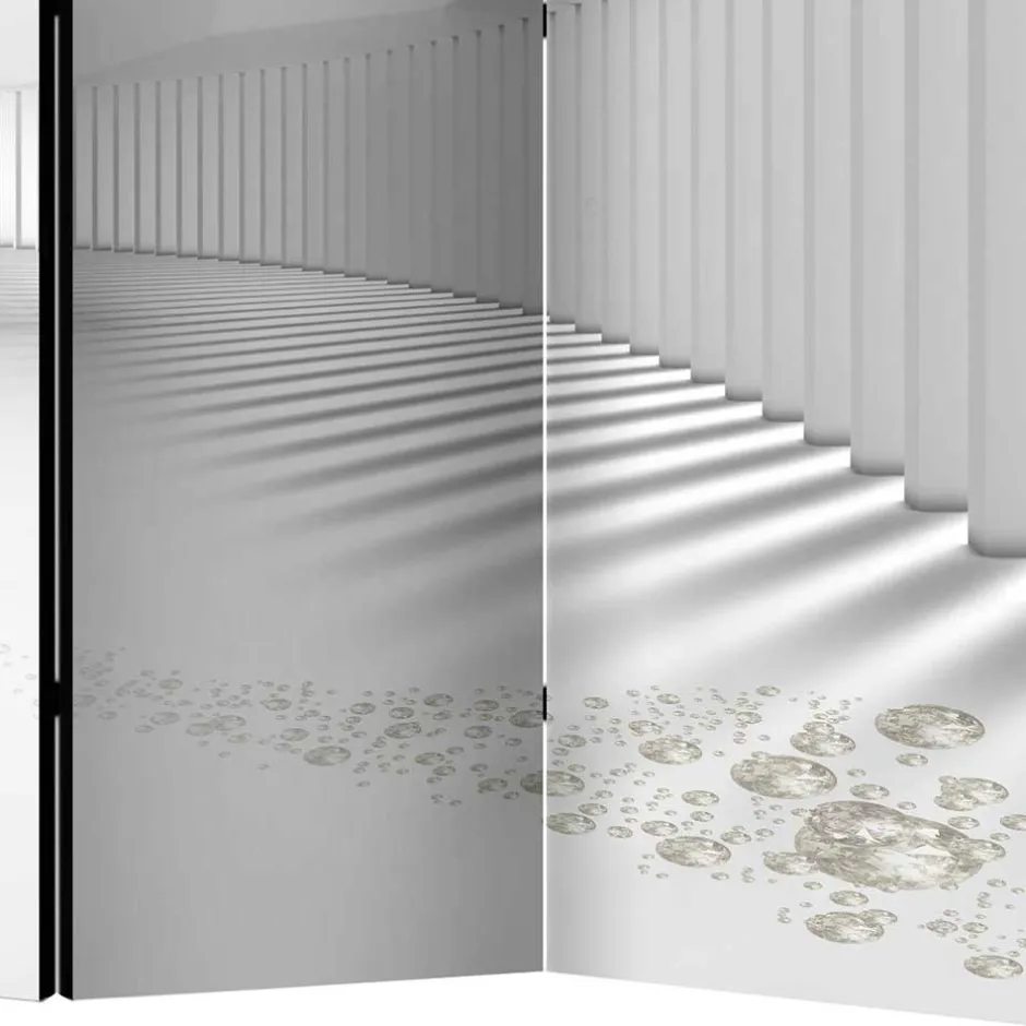 Spanische Wand mit abstraktem Diamanten Druckmotiv - Usseaux^Wohnen Best