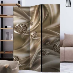 Spanische Wand mit Diamanten Motiv in Braun Grau - Lessima^Wohnen Outlet