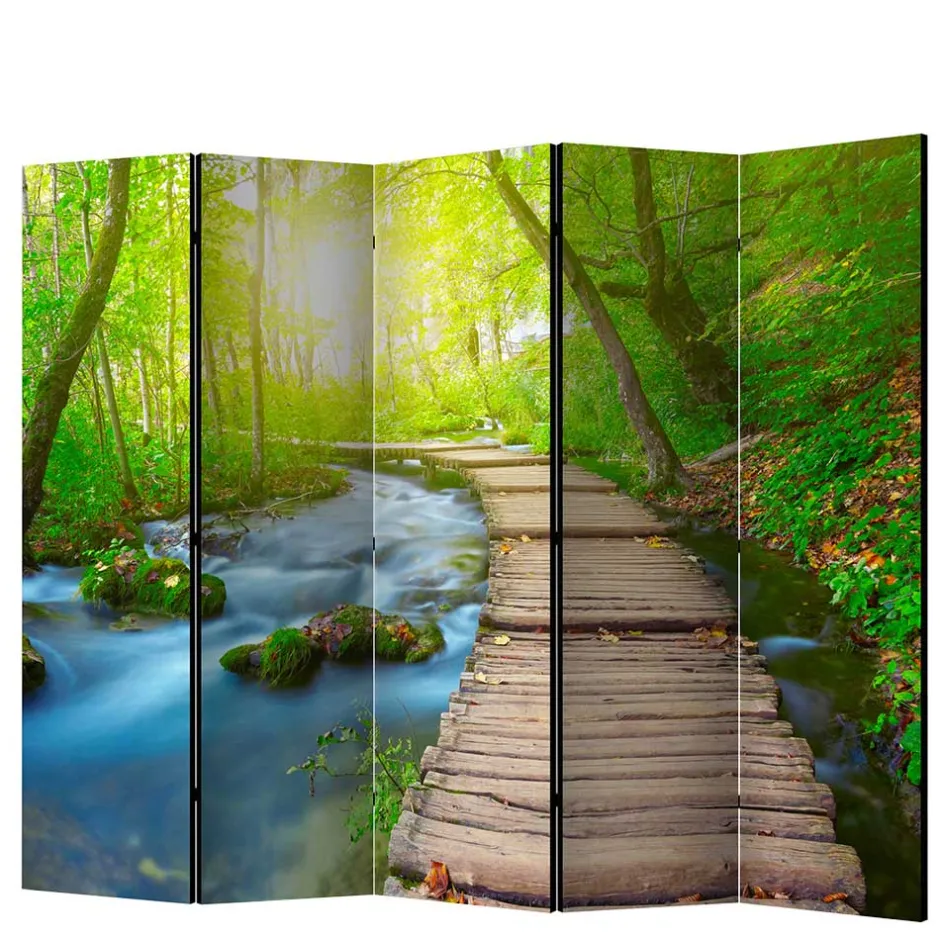 Spanische Wand mit Foto Wald Wasser & Holzweg - Musena^Wohnen Online